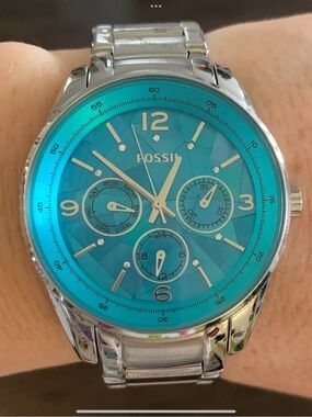 Fossil Turquoise Dial Stainless Steel Women's Watch